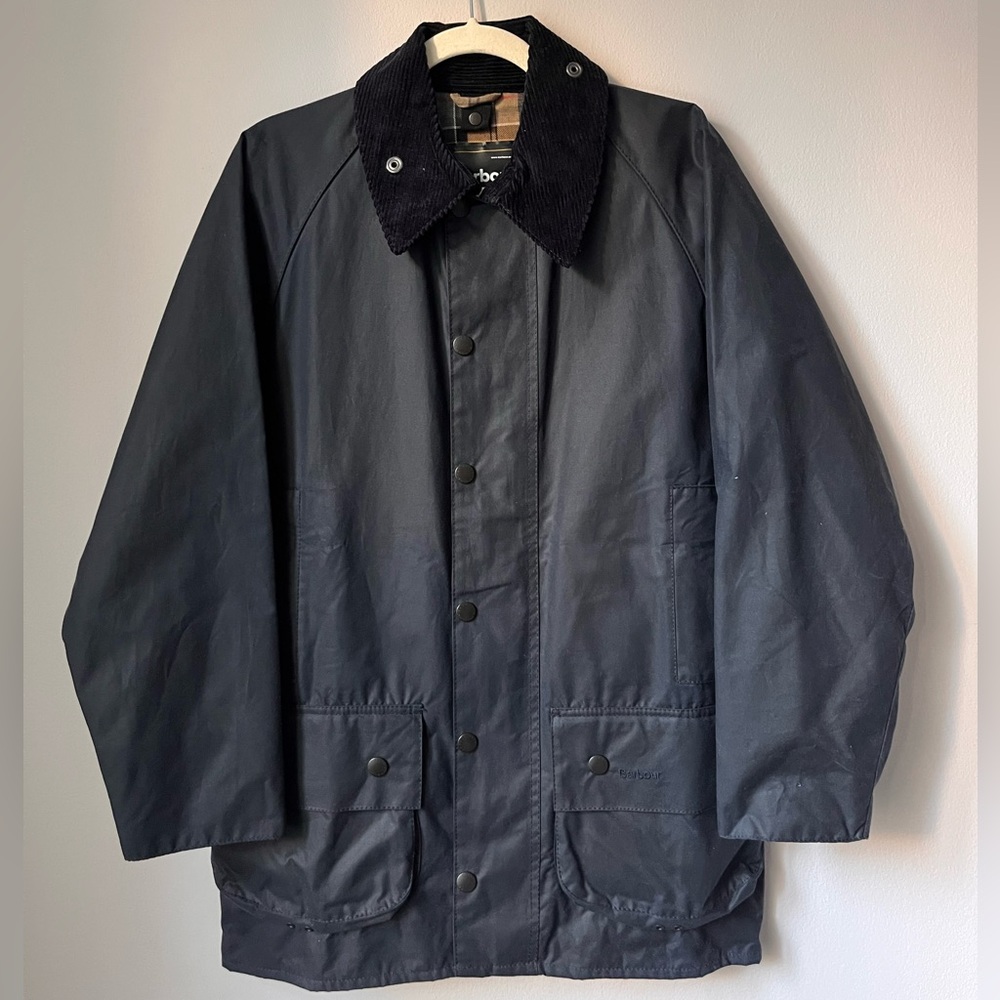 Barbour Beaufort Waxed Jacket Navy